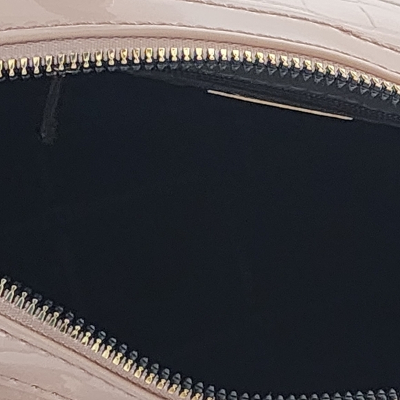 David Jones Paris Pink Patent Leather Embossed Croc Shoulder Handbag - Picture 8 of 8